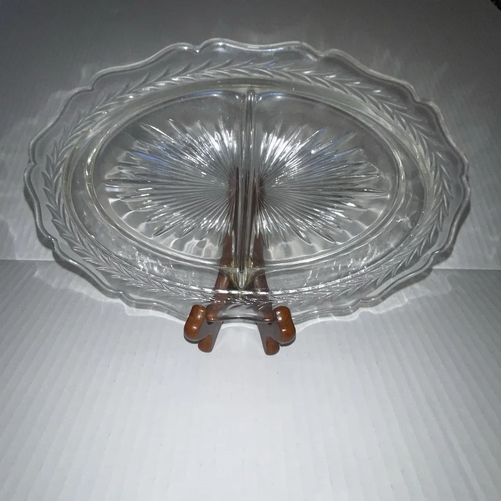 1930's Vtg Jeannette Glass Clear Sunburst